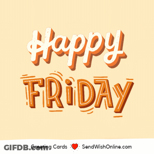 Happy Friday Greeting Card On Yellow GIF