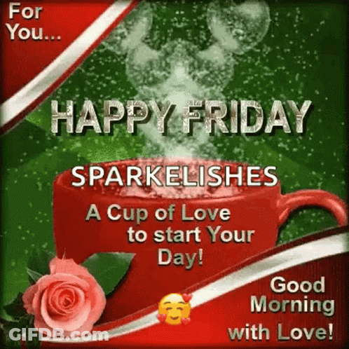 Happy Friday Greeting Card With Cup Of Love GIF