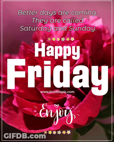 Happy Friday Greeting Card With Red Rose GIF