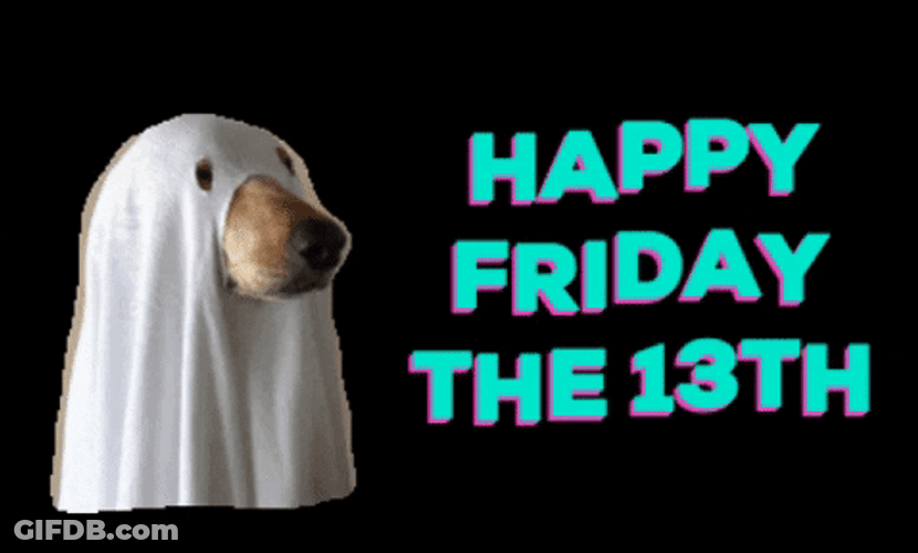 Happy Friday Halloween Ghost Dog Costume GIF