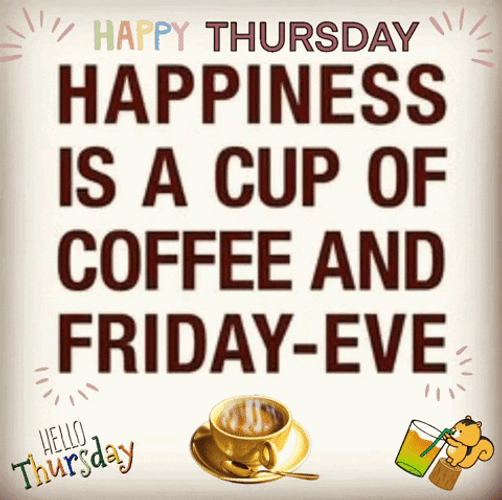 Happy Friday Jr With Cup Of Coffee GIF