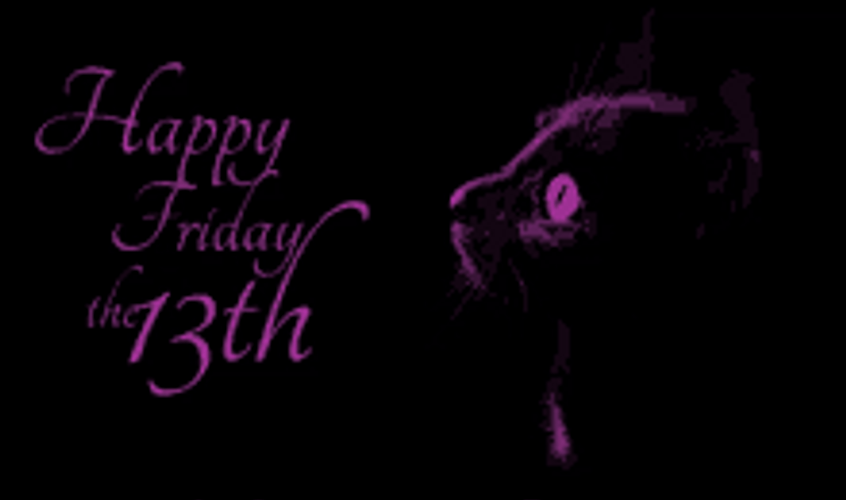 Happy Friday The 13Th Cat Purple Flakes GIF