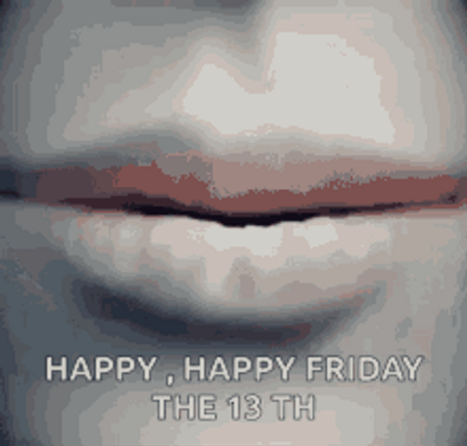 Happy Friday The 13Th Licking Lips Black Lipstick GIF