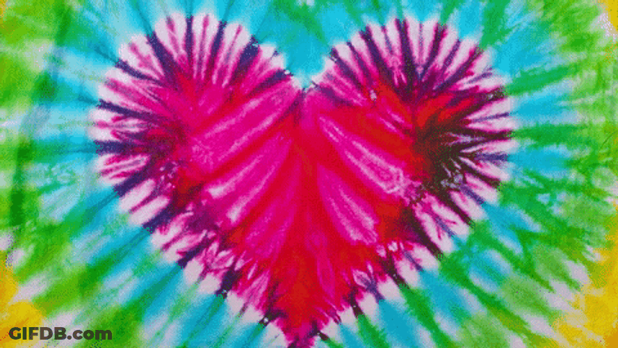 Happy Friday Tie Dye Heart GIF