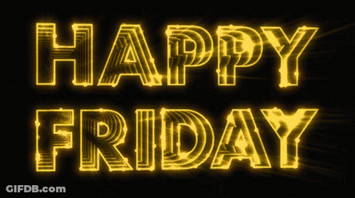 Happy Friday Yellow Sign On Black GIF