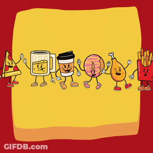 Happy Friendship Day Food Cartoons GIF
