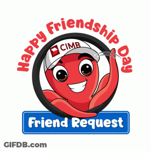 Happy Friendship Day Logo With Red Octopus GIF