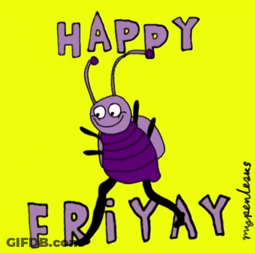 Happy Friyay Cartoon Dancing Bug Greeting GIF