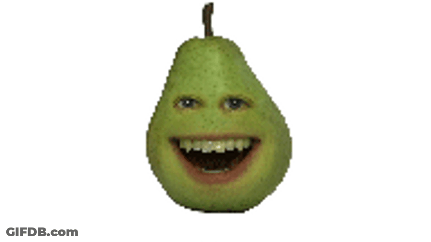 Happy Fruit Pointing Mewing Meme GIF