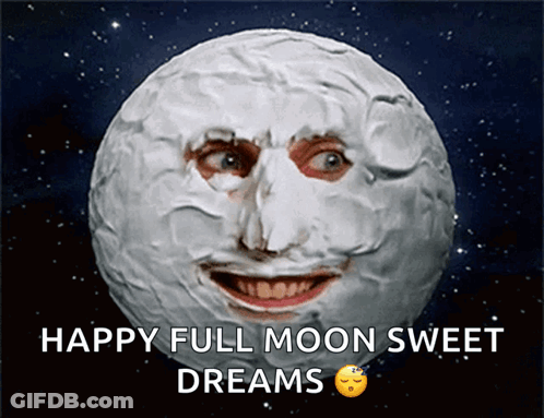 Happy Full Moon Sweet Dreams Smiling Face GIF