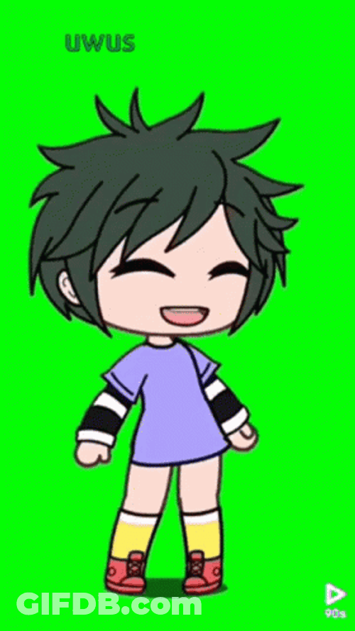 Happy Gacha In Green Background GIF