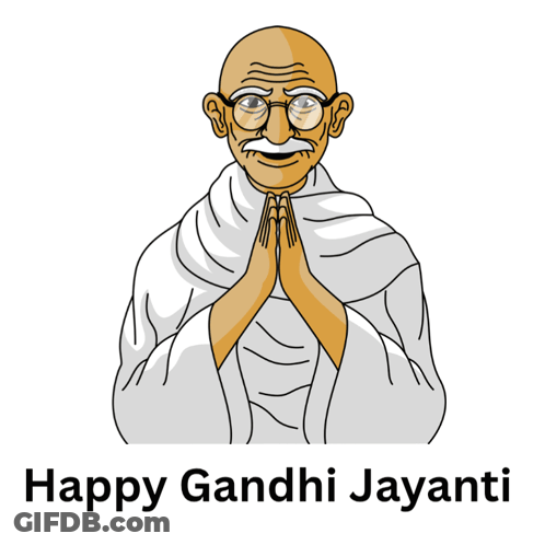 Happy Gandhi Jayanti Cartoon GIF
