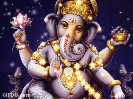 Happy Ganesh Chaturthi Cartoon Elephant GIF