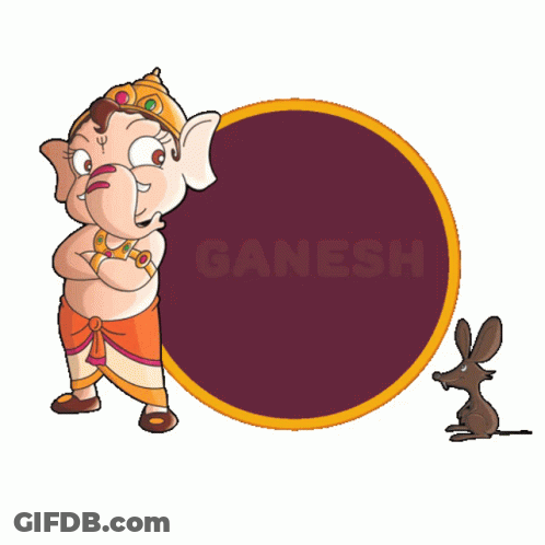 Happy Ganesh Chaturthi Cartoon Elephant GIF