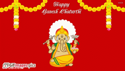 Happy Ganesh Chaturthi Cartoon Ganesha GIF