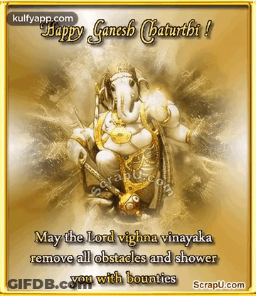 Happy Ganesh Chaturthi Elephant Greeting Card GIF