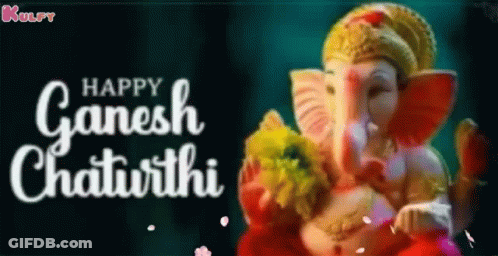 Happy Ganesh Chaturthi Ganesha Statue GIF