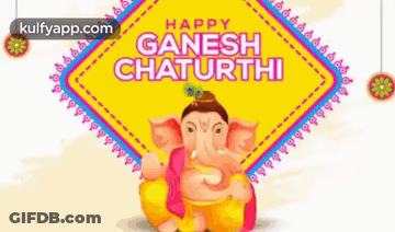 Happy Ganesh Chaturthi Greeting Card With Ganesha GIF