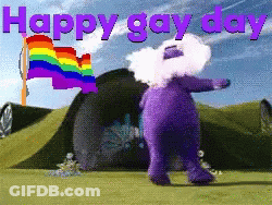 Happy Gay Day Greeting With Purple Bear GIF