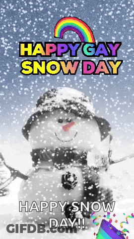 Happy Gay Snow Day Greeting Card GIF