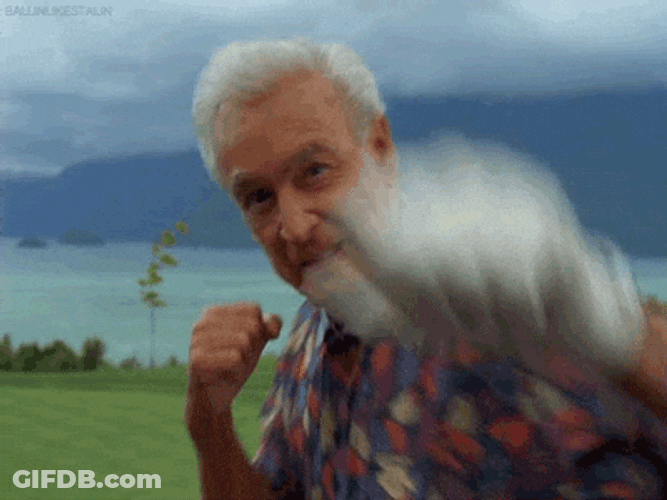 Happy Gilmore Bob Barker Multiple Air Punches GIF