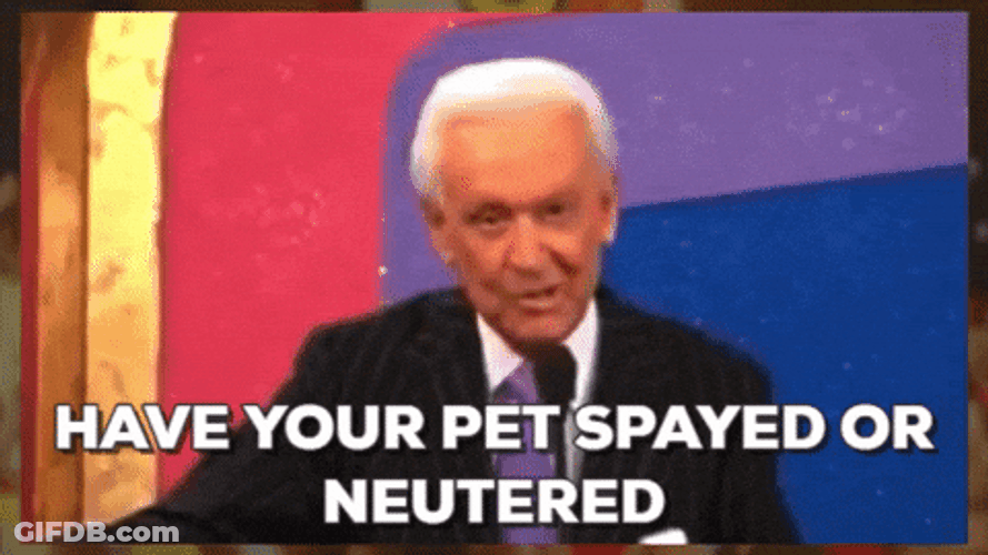 Happy Gilmore Bob Barker Pet Spayed Or Neutered GIF