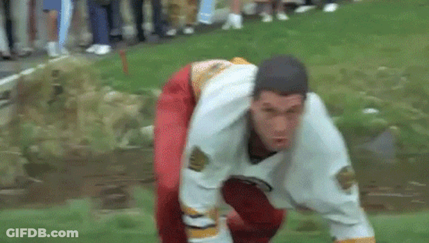 Happy Gilmore Bob Barker Rolling Down The Hill GIF