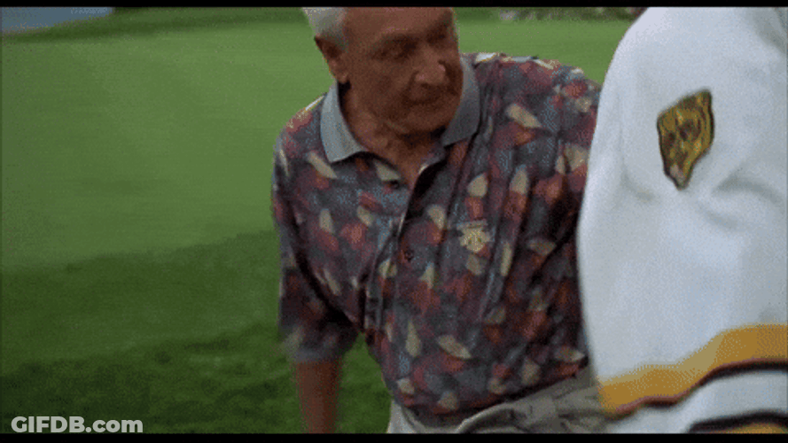 Happy Gilmore Bob Barker Stomach Punch Adam Sandler GIF