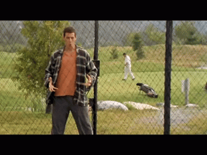 Happy Gilmore Golf Ball Hit GIF