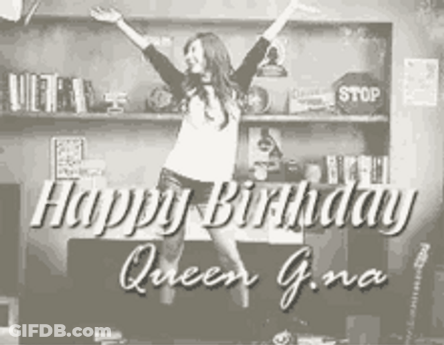 Happy Gina Dancing Happy Birthday Queen GIF