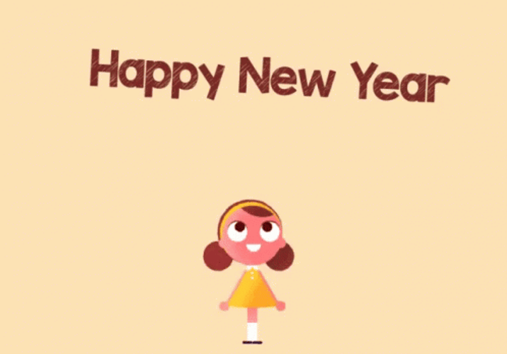 Happy Girl Cute Happy New Year GIF
