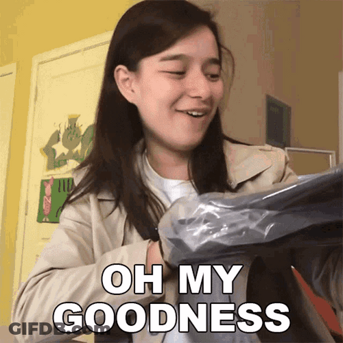 Happy Girl With Her Package Oh My God GIF