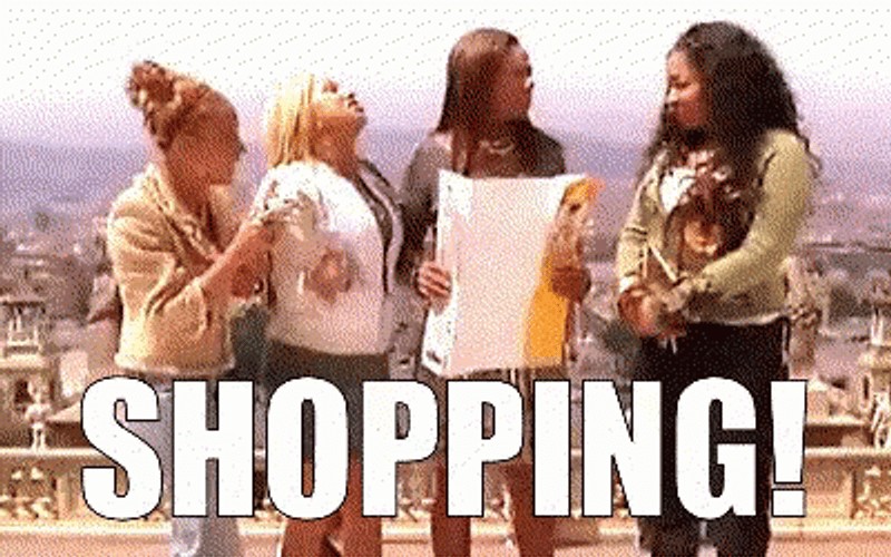 Happy Girls Ecstatic Shopping GIF