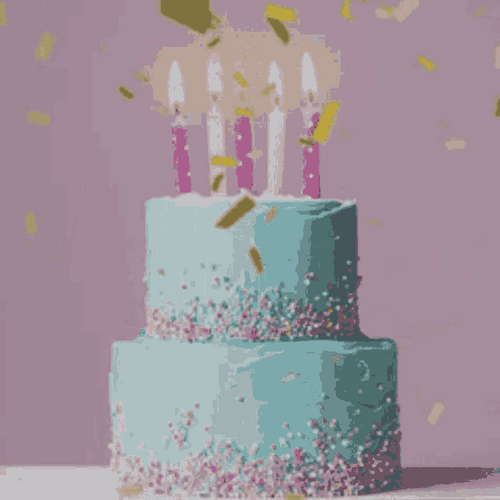 Happy Girly Birthday Cake GIF