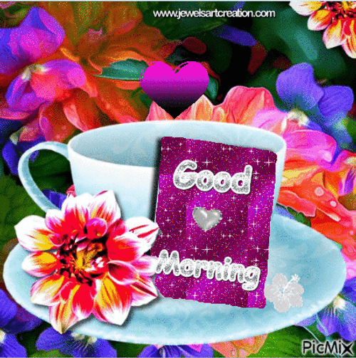 Happy Good Morning Glitter Card GIF