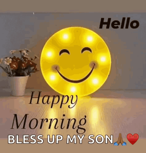 Happy Good Morning Smiling Emoji Light GIF