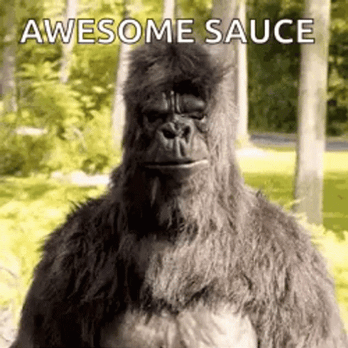 Happy Gorilla Awesome Sauce GIF