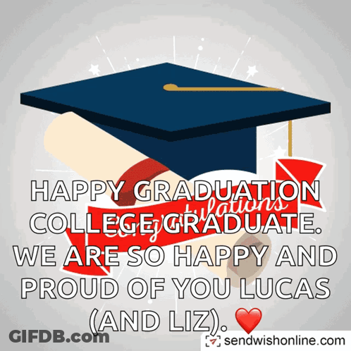Happy Graduation Cap For Lucas GIF