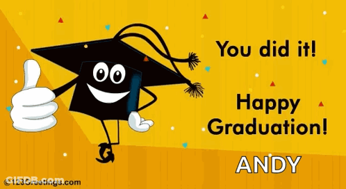 Happy Graduation Card For Andy GIF