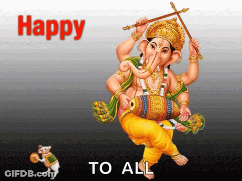 Happy Greeting Card With Deity GIF