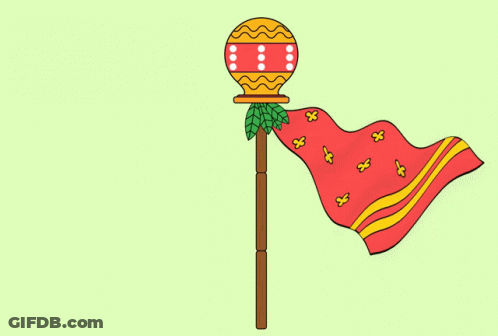 Happy Gudi Padwa Poster With Flag On A Pole GIF