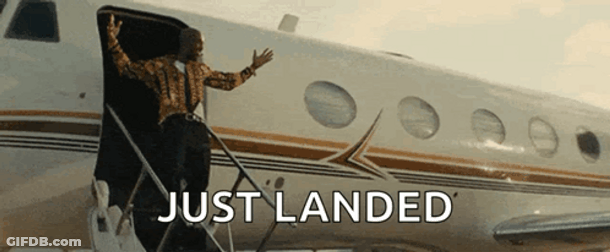 Happy Guy Has Now Landed GIF