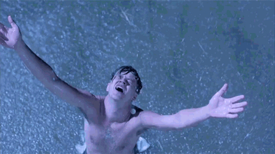 Happy Guy Shower In The Rain GIF