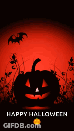 Happy Halloween And Happy Birthday Brandon Greeting Card With Pumpkins And Candles GIF