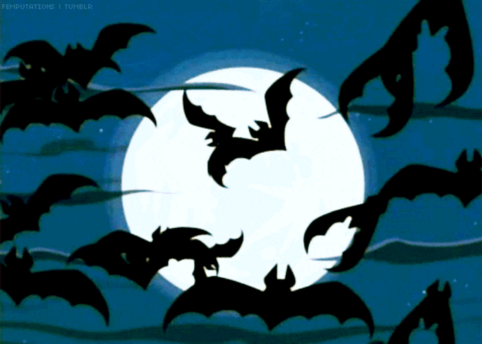 Happy Halloween Bats Full Moon GIF