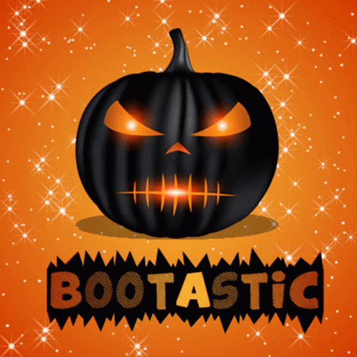 Happy Halloween Bootastic Shimmering Pumpkin GIF