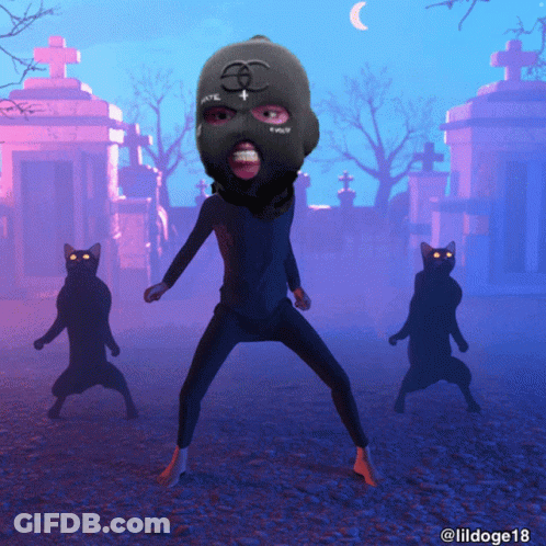 Happy Halloween Cat And Pumpkin Poster GIF