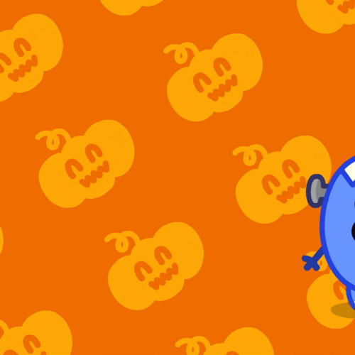 Happy Halloween Cute Dino Boo GIF