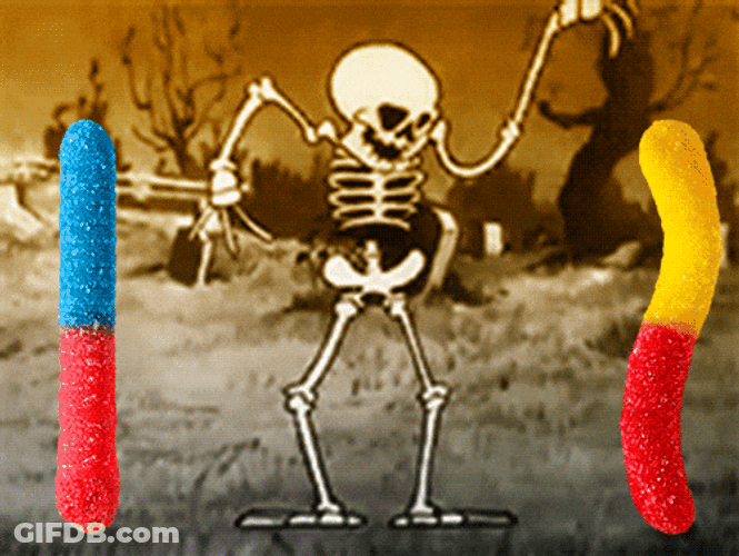 Happy Halloween Funny Cartoon Skeleton Hip Dancing GIF
