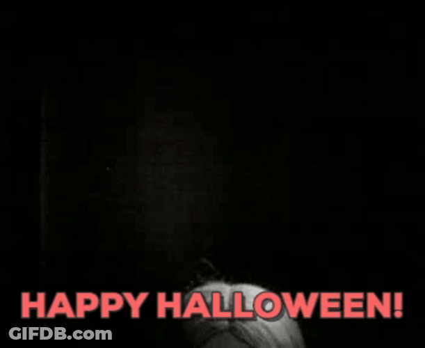 Happy Halloween Funny Man Wearing Makeup And Wig GIF